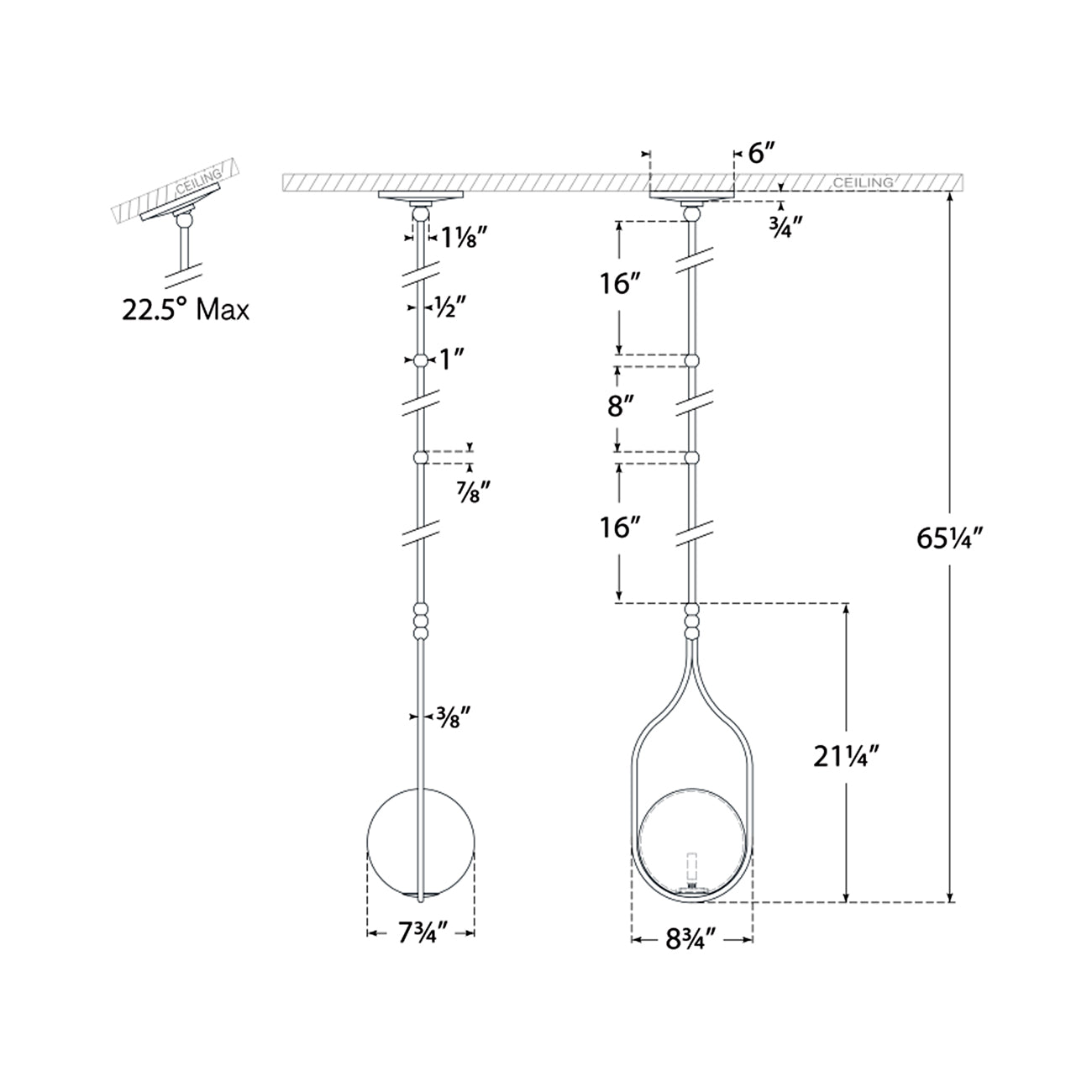 Suspension LED Globe en verre blanc