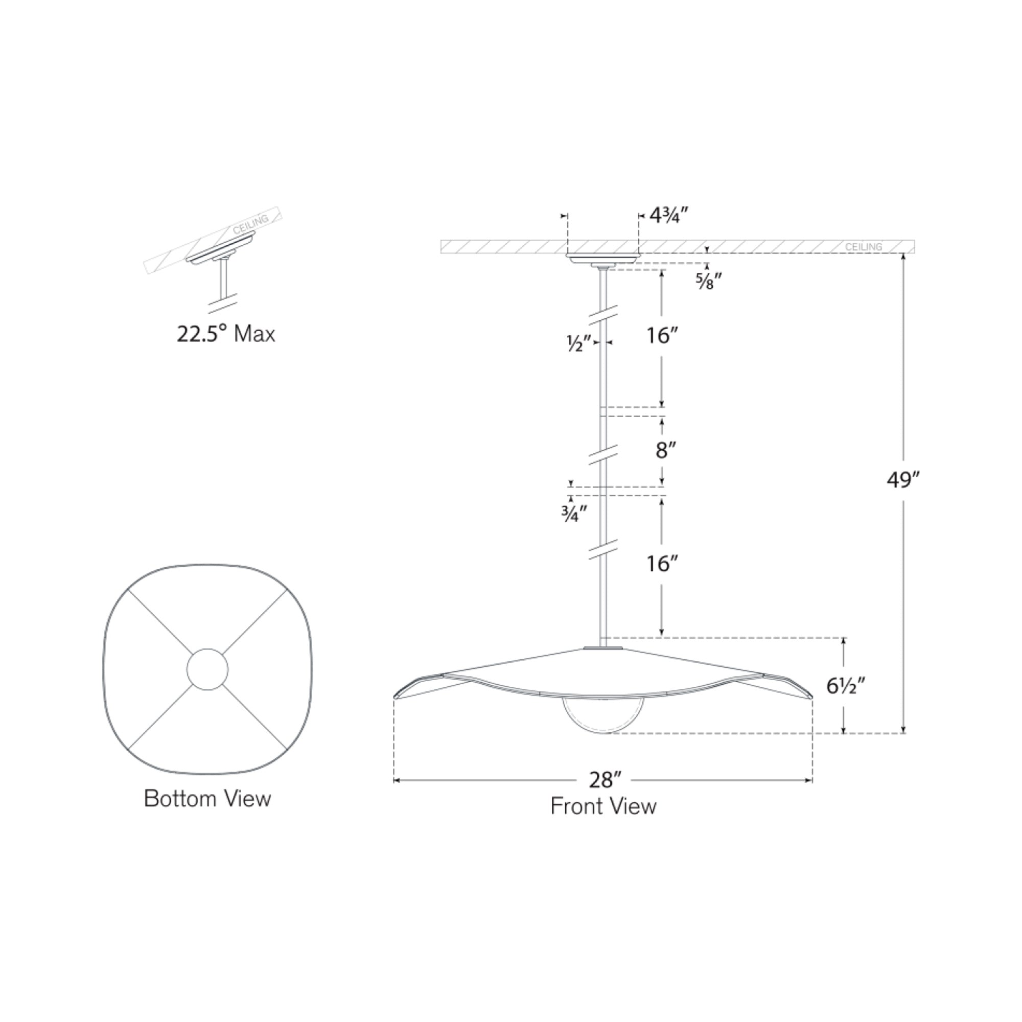Suspension LED en sphère de verre
