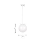 Suspension Globe en aluminium et verre avec cordon en tissu réglable