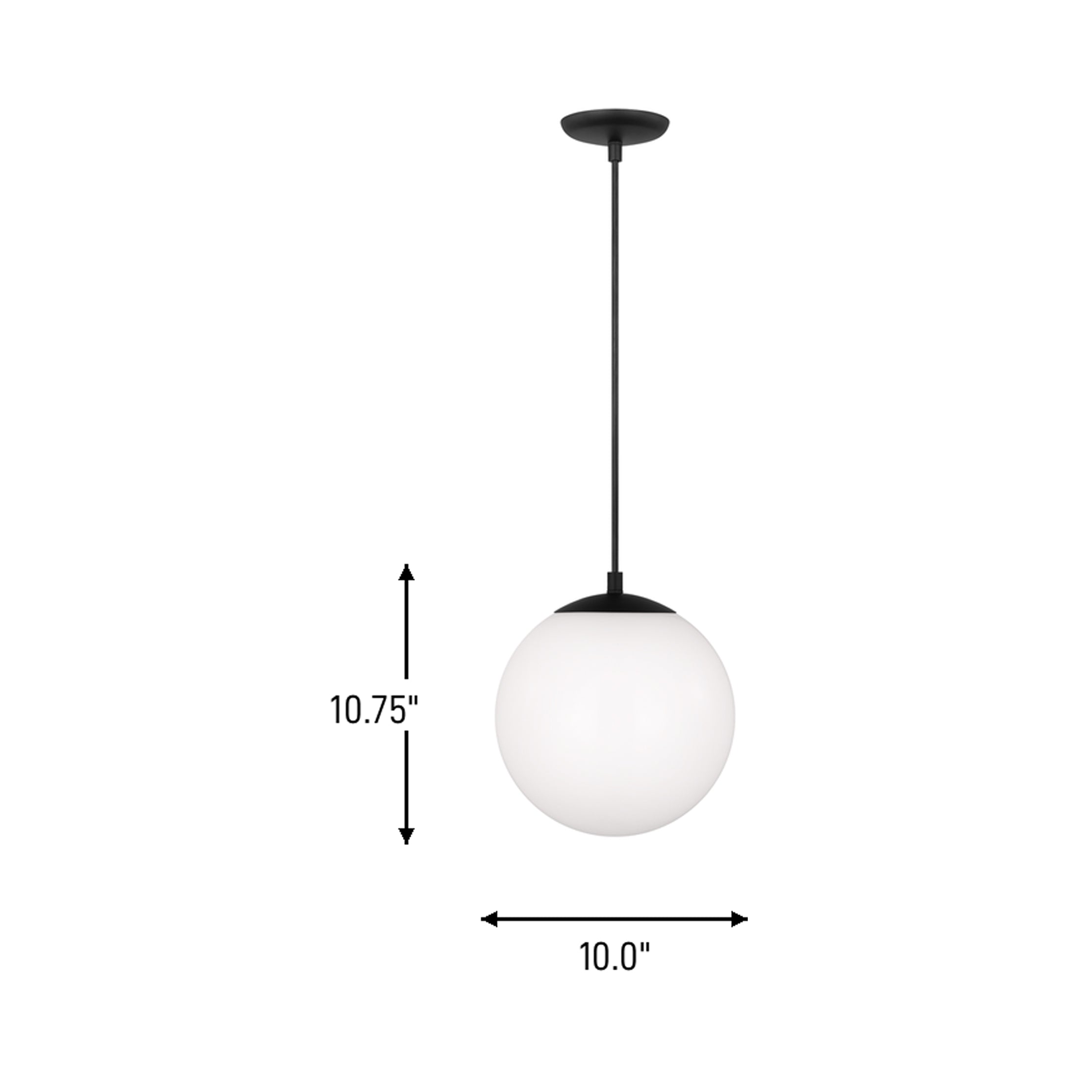 Suspension Globe en aluminium et verre avec cordon en tissu réglable
