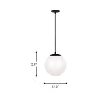 Suspension Globe en aluminium et verre avec cordon en tissu réglable