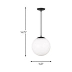 Suspension Globe en aluminium et verre avec cordon en tissu réglable