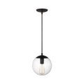 Suspension Globe en aluminium et verre avec cordon en tissu réglable