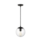 Suspension Globe en aluminium et verre avec cordon en tissu réglable