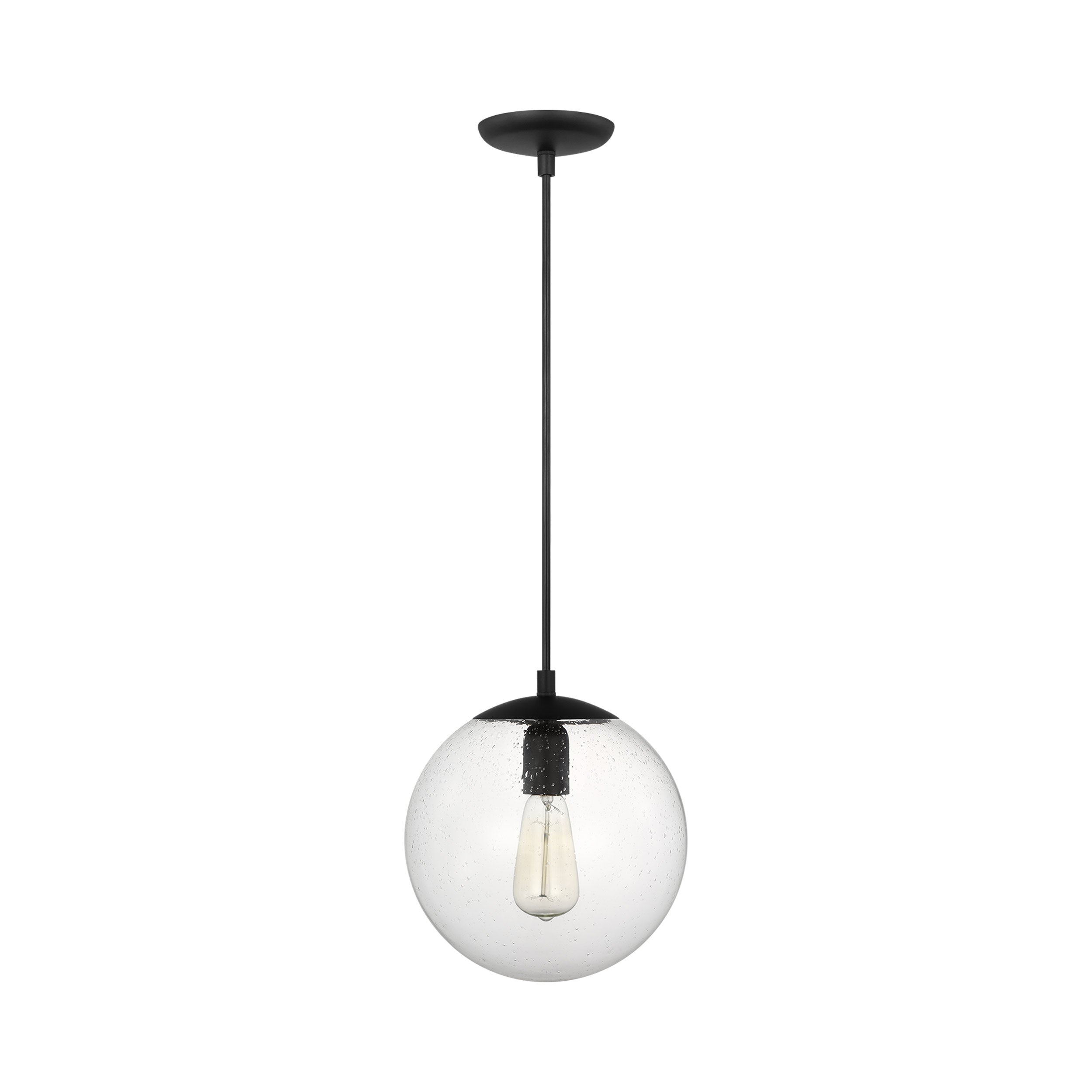 Suspension Globe en aluminium et verre avec cordon en tissu réglable