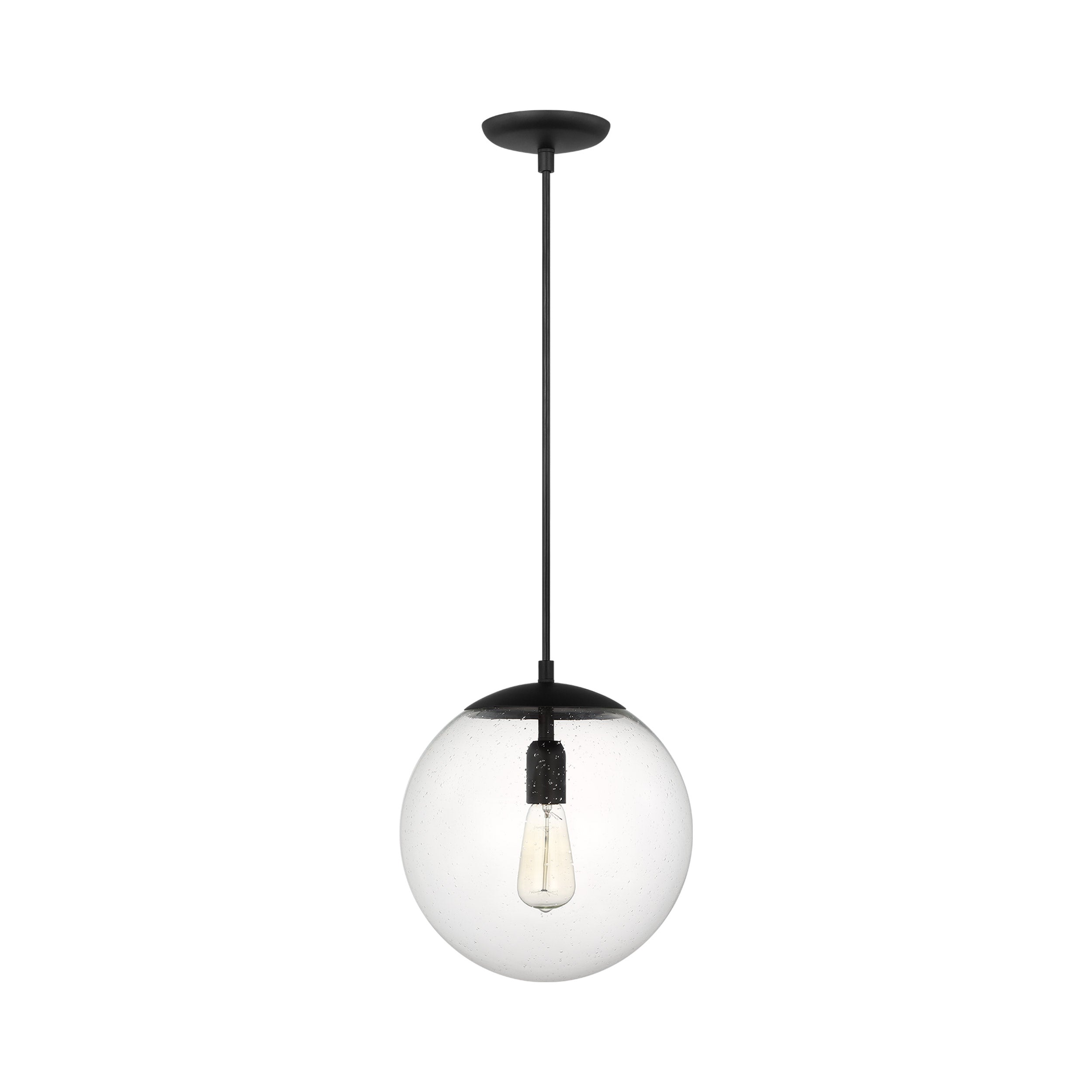Suspension Globe en aluminium et verre avec cordon en tissu réglable