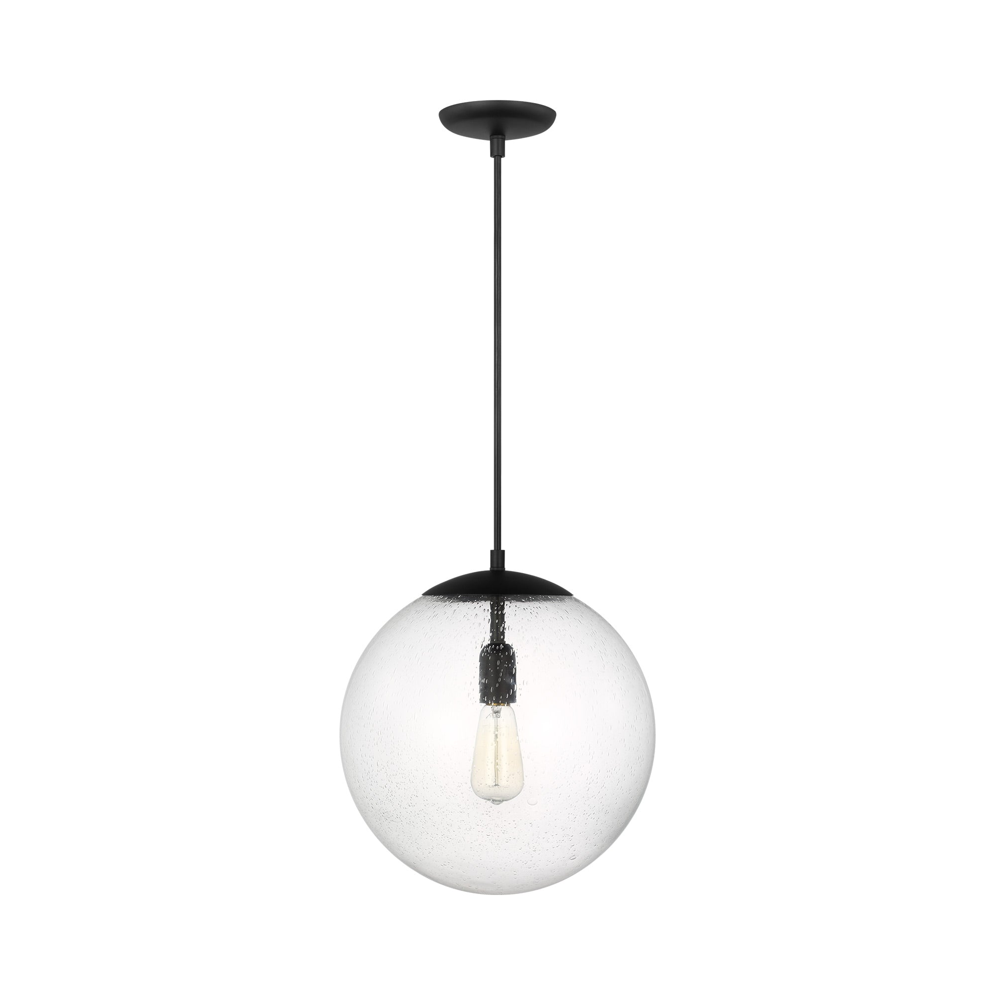 Suspension Globe en aluminium et verre avec cordon en tissu réglable