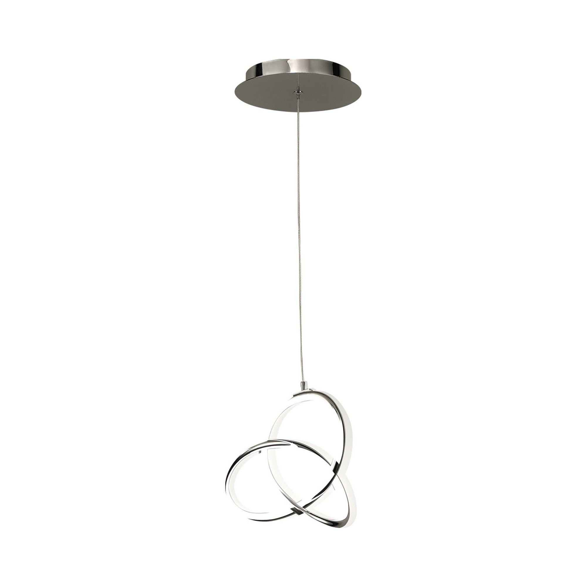 Mini-suspension diffuseur LED à anse en aluminium courbée et composite