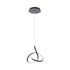 Mini-suspension diffuseur LED à anse en aluminium courbée et composite