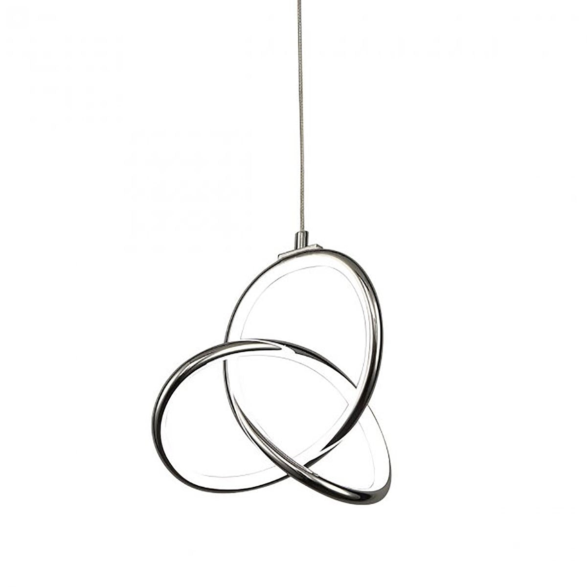 Mini-suspension diffuseur LED à anse en aluminium courbée et composite