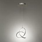Mini-suspension diffuseur LED à anse en aluminium courbée et composite