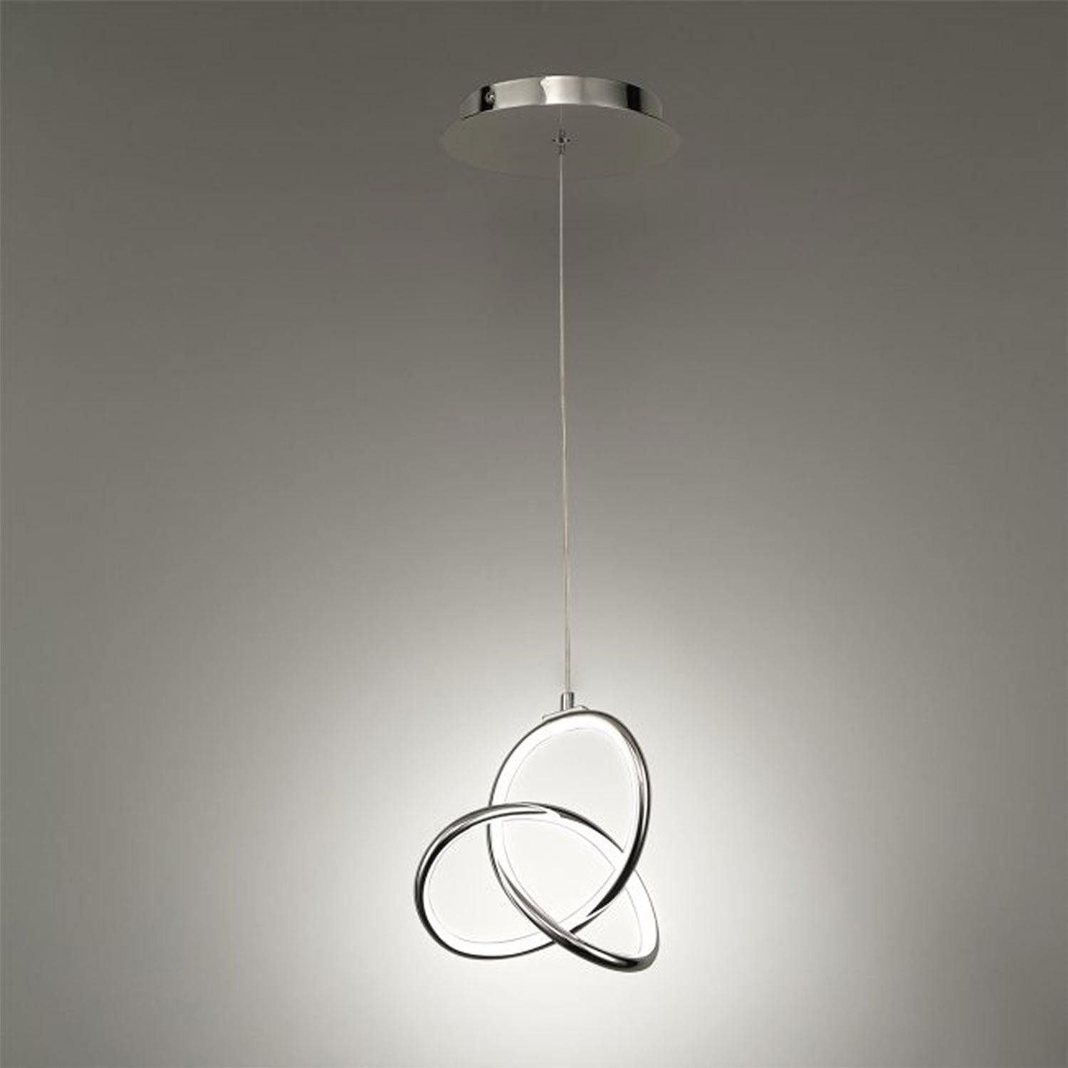 Mini-suspension diffuseur LED à anse en aluminium courbée et composite