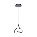 Mini-suspension diffuseur LED à anse en aluminium courbée et composite