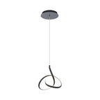Mini-suspension diffuseur LED à anse en aluminium courbée et composite