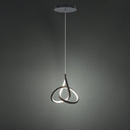 Mini-suspension diffuseur LED à anse en aluminium courbée et composite